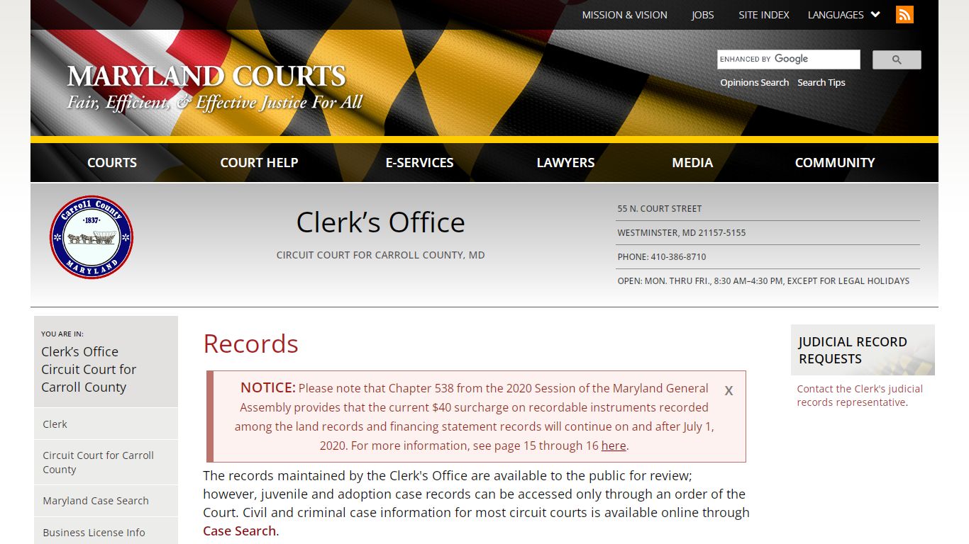 Records | Maryland Courts